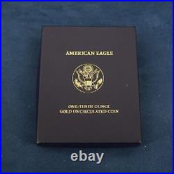 2007-W G$5 American Gold Eagle 1/10 ozt with COA Free Shipping USA