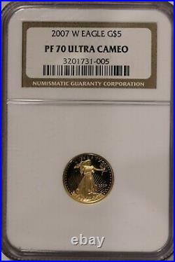2007-W Gold American Eagle $5 NGC PF70 Ultra Cameo L123.8