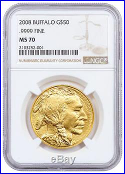 2008 $50 1 oz Gold American Buffalo NGC MS70 SKU20955
