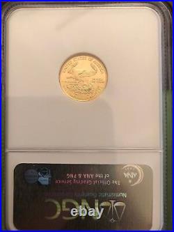 2008 NGC $5 Gold American Eagle Gem Uncirculated 1/10 oz Gold Coin