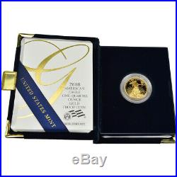 2008-W American Gold Eagle Proof 1/4 oz $10 in OGP