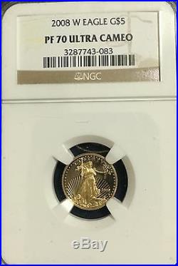 2008 W Gold Eagle NGG PF70 Low Mintage 12,567 Fast Shipping Gold $1,310.30