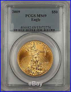 2009 1 Oz American Gold Eagle AGE $50 Coin PCGS MS-69 Nearly Perfect GEM