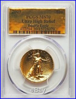 2009 $20 One-Ounce Gold Ultra High Relief Double Eagle PCGS MS 70