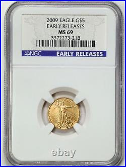 2009 $5 1/10oz Gold American Eagle MS69 NGC 3372273-218 Early Releases