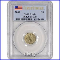 2009 American Gold Eagle (1/10 oz) $5 PCGS MS70 First Strike