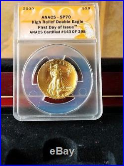 2009 High Relief Double Eagle $20 Gold Coin, SP 70 ANACS 143/298 Invest Money