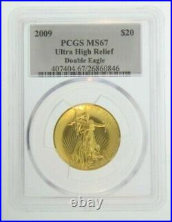 2009 Ultra High Relief Double Eagle PCGS MS-67 Gold Coin