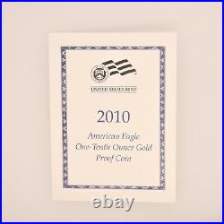 2010 1/10oz. Proof Gold American Eagle $5 with Box & COA