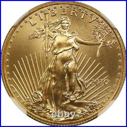 2010 Gold Eagle $25 NGC Early Releases MS 70 Half-Ounce 1/2 oz Fine Gold