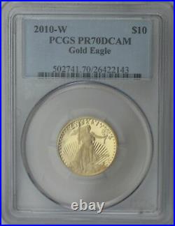 2010-W $10 Gold American Eagle 1/4 Troy oz. Gold Content PCGS PR70DCAM