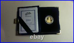2010-W 1/4 oz $10 Gold Proof American Eagle, Mint OGP with COA