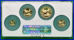 2010-w Gold Eagle 4 Pc Set Ngc Pf70 Early Releases All Coins In A Single Holder