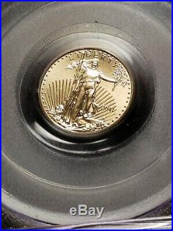 2011 $5 Gold Eagle PCGS MS70 First Strike 25th Anniversary Holder! 1/10 oz