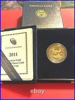 2011-Gold American Eagle One Half Ounce Proof-West Point Mint