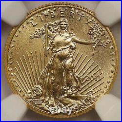 2011 Gold Eagle 25th Anniversary $5 Tenth-Ounce MS 70 NGC 1/10 oz