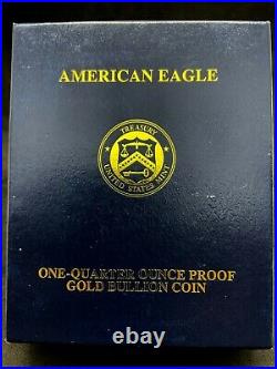 2011 W $10 Gold American Eagle Proof 1/4 OZ Collector Case Box COA US Mint