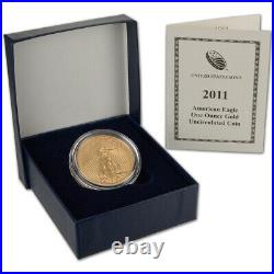 2011-W American Gold Eagle (1 oz) $50 Uncirculated Coin Burnished