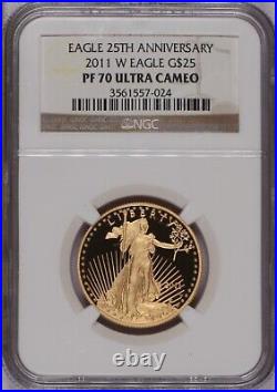 2011-W Gold Eagle $25 Eagle 25th Anniversary NGC PF70 Ultra Cameo