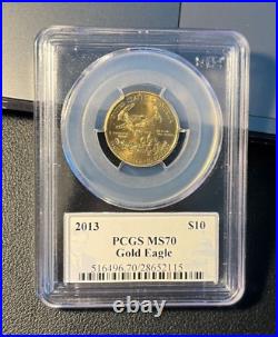 2013 1/4 oz American Gold Eagle MS-70 PCGS (Philip Diehl Signed)