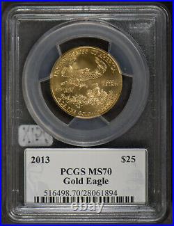 2013 $25 Gold 1/2 oz AMERICAN EAGLE PCGS MS 70 DIEHL SIGNATURE Lot#X150