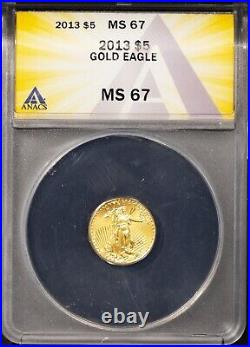 2013 $5 Gold Eagle MS 67 ANACS # 7625705 + Bonus