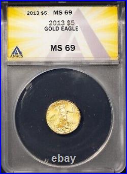 2013 $5 Gold Eagle MS 69 ANACS # 7625696 + Bonus