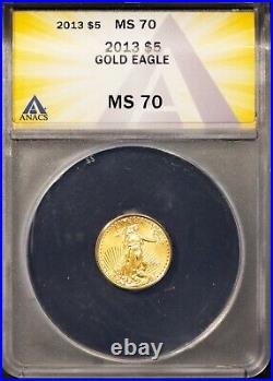 2013 $5 Gold Eagle MS 70 ANACS # 7625703 + Bonus