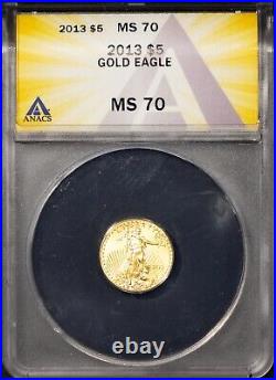 2013 $5 Gold Eagle MS 70 ANACS # 7625711 + Bonus