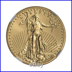 2013 American Gold Eagle (1/10 oz) $5 NGC MS70 First Releases Eagle Label