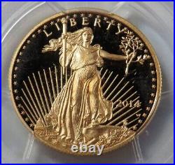 2014 W Gold American Eagle Proof $25 Gold Foil Pcgs Pr 70 Dcam First Strike