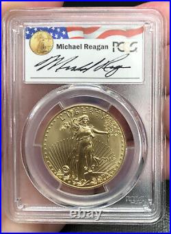 2015 $50 Gold Eagle Michael Reagan PCGS MS70