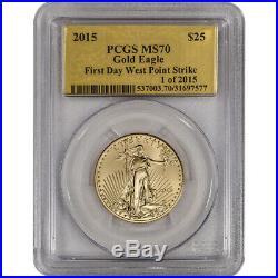 2015 American Gold Eagle (1/2 oz) $25 PCGS MS70 First Day Strike Gold Foil