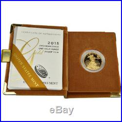 2015-W American Gold Eagle Proof 1/2 oz $25 in OGP