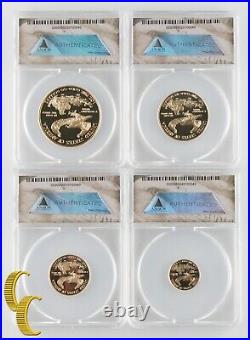 2015-W American Gold Eagle Proof Set 1.85 Oz Graded by ANACS as PR70 DCAM
