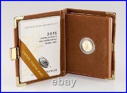 2015-w 1/10 Oz. Gold American Eagle Proof Coin with Case and CoA