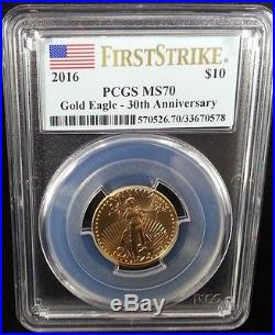 2016 1/4 oz Gold American Eagle PCGS MS70 First Strike
