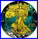 2016 1 Oz silver WALKING LIBERTY Halloween coin USA 24K Gold Gilded