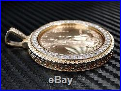 2016 1oz Gold American Eagle/Liberty coin 14K Diamond frame/holder pendant/Charm