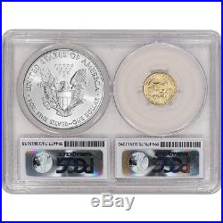 2016 American Eagle Gold & Silver Bimetallic Set PCGS MS70 First Day Issue