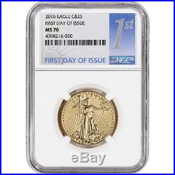 2016 American Gold Eagle (1/2 oz) $25 NGC MS70 First Day of Issue 1st Label