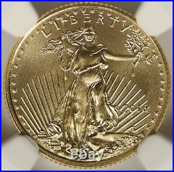 2016 Gold American Eagle $5 NGC MS70 1/10 oz 30th Anniversary
