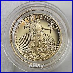 2016-W $5 American Eagle 1/10 oz. Gold Proof Coin in Mint Case & Box with COA
