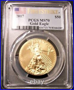 2017 $50 American Gold Eagle 1 oz. PCGS MS70 First Strike SHE'S A BEAUTY