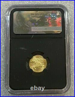 2017 $5 1/10 Gold Eagle NGC MS70 EDMUND MOY First Day Of Issue Black Core (028)