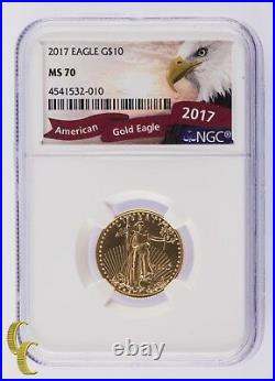 2017 American Gold Eagle 1/4 Ounce Graded by NGC as MS-70
