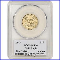 2017 American Gold Eagle 1/4 oz $10 PCGS MS70 First Strike St. Gaudens Label