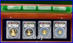 2017 American Gold Eagle Proof 4-Coin Year Set PCGS PR70 John Mercanti Signed