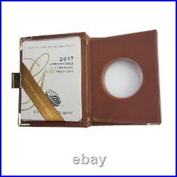 2017 US 1 Oz American Gold Eagle PROOF $50 Box & COA OGP Replacement NO Coin