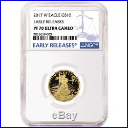 2017-W Proof $10 American Gold Eagle 1/4 oz NGC PF70UC Blue ER Label